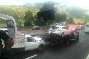 Carambola entre 10 autos deja un muerto en la autopista México-Puebla
