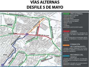 Conoce el operativo vial por el desfile del 5 de Mayo en Puebla