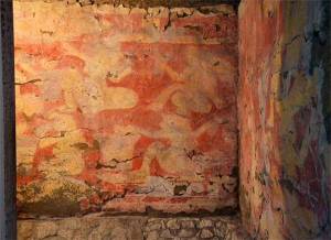 Rescatan colores originales del mural de la Gran Pirámide de Cholula