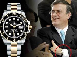 Exhiben a Marcelo Ebrard con reloj de 215 mil pesos