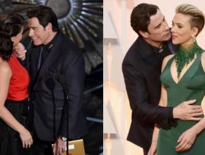 John Travolta causa polémica por &quot;cariño&quot; a Scarlett Johansson e Idina Menzel