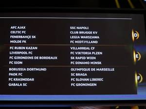 Quedaron conformados los grupos para la Europa League