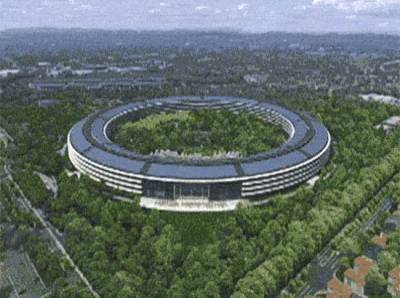 Vista aérea muestra cómo se verán las nuevas oficinas de Apple