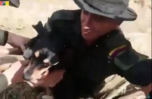 VIDEO: Policía salva a perro durante alud en Colombia