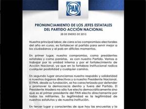 Respaldan presidentes estatales del PAN a Gustavo Madero