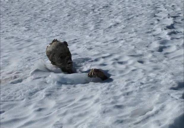 Momia de alpinista yace congelada en glaciar del Pico de Orizaba