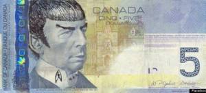 Canadienses pintan billetes con cara de Señor Spock, gobierno pide que lo eviten