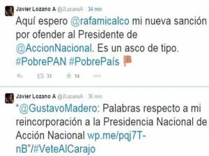&quot;Asco de tipo&quot;, llama Javier Lozano a Madero al retomar este las riendas del PAN