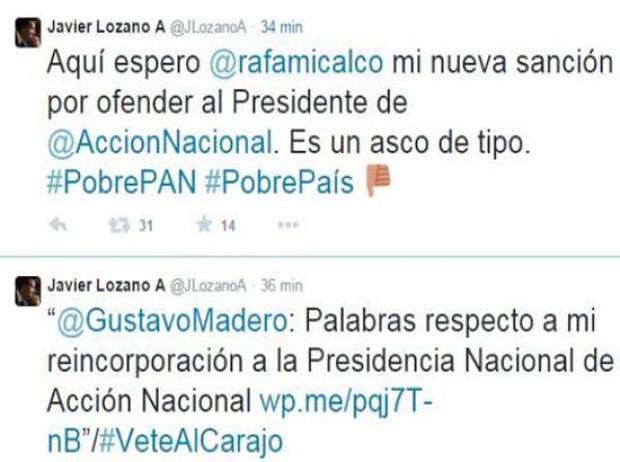 &quot;Asco de tipo&quot;, llama Javier Lozano a Madero al retomar este las riendas del PAN