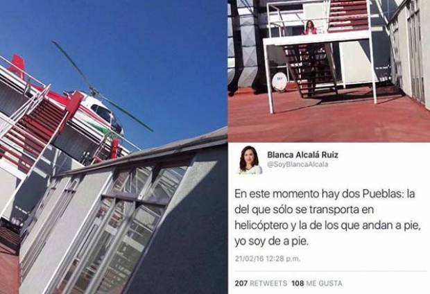 Blanca Alcalá acepta uso de helicóptero pero dice que se lo prestaron