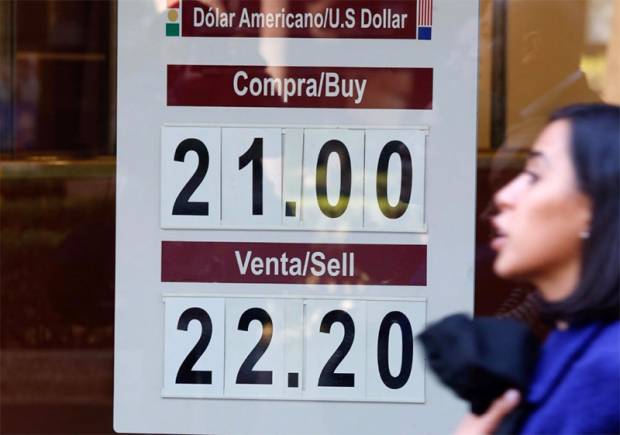 Peso mexicano respira: Dólar cierra en 22.14 este jueves