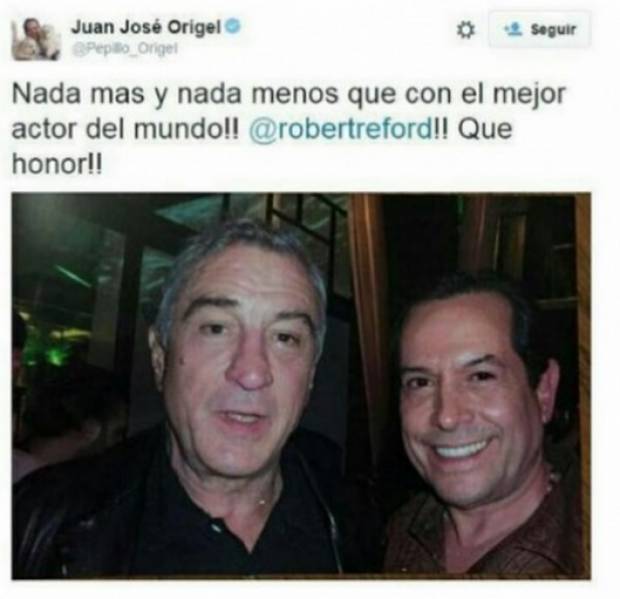 Juan José Origel confundió a Robert de Niro con Robert Redford en Twitter