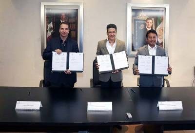 SGG y Leo Paisano firman convenio para proyecto del Museo del Ferrocarril-Cholula