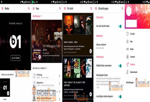 Apple Music para Android, se filtran capturas de pantalla de su aplicación