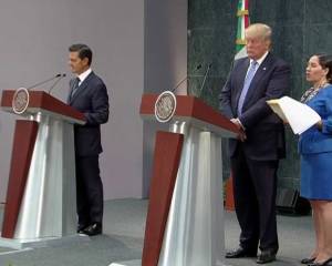 Trump, desde Los Pinos, insiste en hacer muro fronterizo