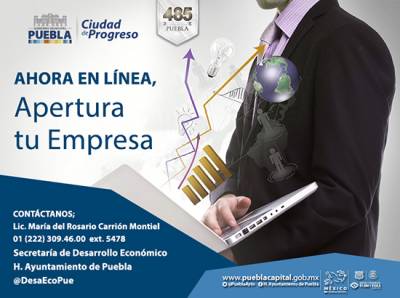 Ayuntamiento de Puebla ofrece apertura de negocios a través de sitio web