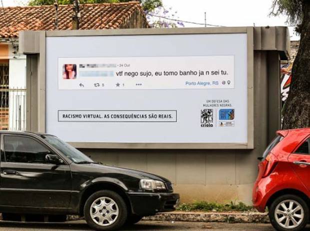 En Brasil exponen a los racistas de Facebook en anuncios espectaculares