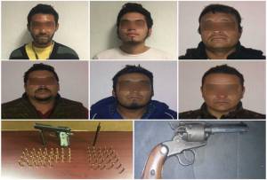 Detienen a seis personas con armas de fuego en Puebla