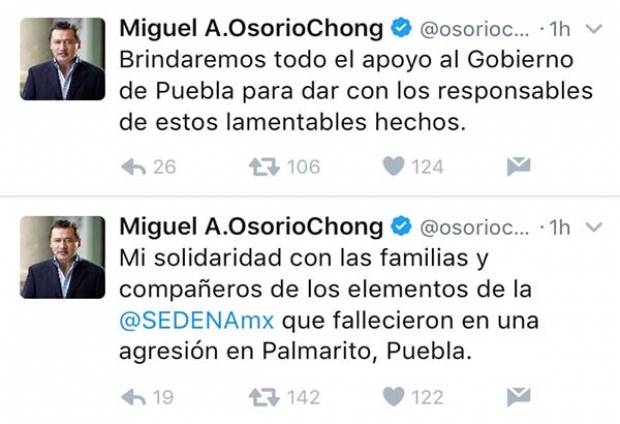 Osorio Chong ofrece todo el apoyo a Gali en la guerra contra los huachicoleros