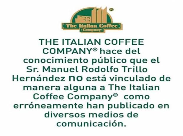 The Italian Coffee Company se deslinda de empresario vinculado a “El Chapo”