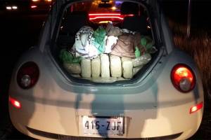 Decomisan 96 kilos de marihuana a conductor en autopista Puebla-Orizaba