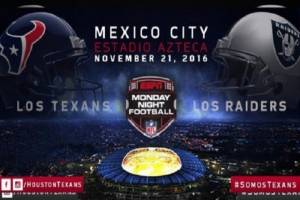 NFL en México: Texanos vs Raiders, entradas de 550 hasta 6 mil 500 pesos