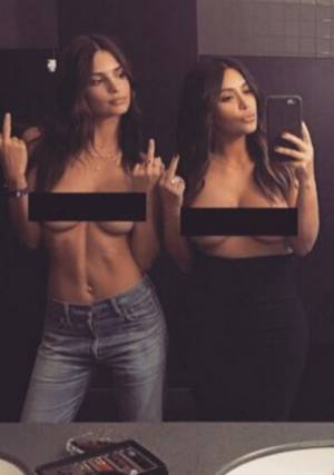 Kim Kardashian y Emily Ratajkowski regalan topless