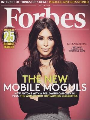 Kim Kardashian, de las selfies en Instagram a portada de Forbes
