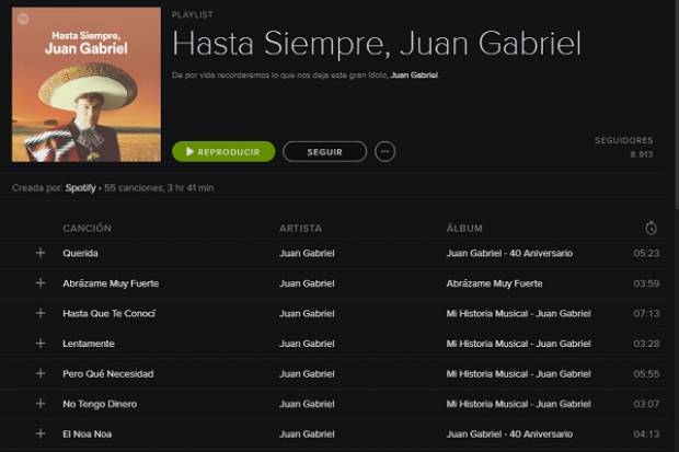 Juan Gabriel: Spotify lanza playlist de homenaje al Divo de Juárez