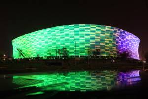 FOTOS: Estadio Cuauhtémoc se ilumina de verde en honor al Chapecoense