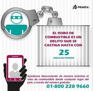 Pemex abre número gratuito para denuncias por robo de combustible