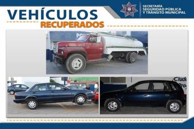 Policía de Puebla recuperó cinco vehículos robados y aseguró a dos personas