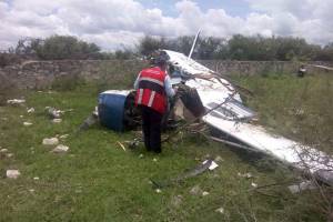 Tres heridos por desplome de avioneta en Guadalajara