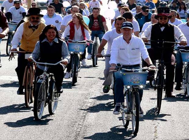 Luis Banck encabezó la Rodada Familiar Bici Puebla