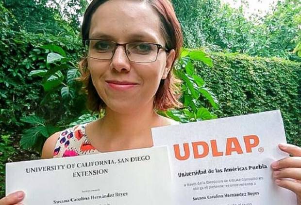 Egresada de la UDLAP recibe certificación de la Universidad de California