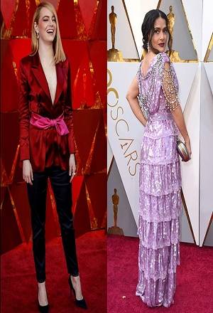 Oscar 2018: Emma Stone, la mejor vestida; Salma Hayek, la peor; según encuesta