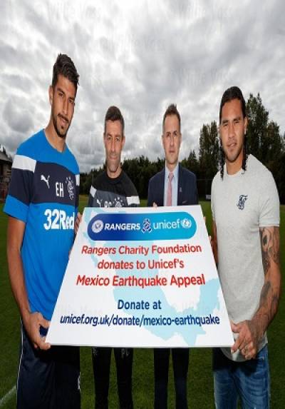 Rangers de Escocia envía donación para apoyar a mexicanos