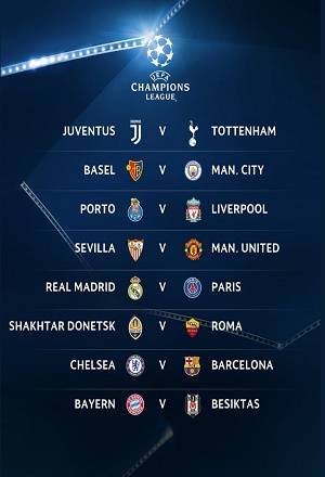 Champions League: Real Madrid-PSG y Barcelona-Chelsea, lo atractivo de octavos de final