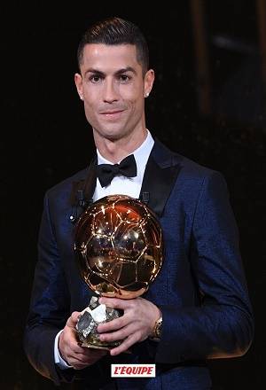 Cristiano Ronaldo se adjudicó su quinto Balón de Oro