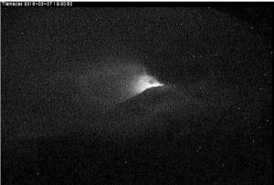 Popocatépetl registró actividad incandescente; semáforo se mantiene en Amarillo Fase 2