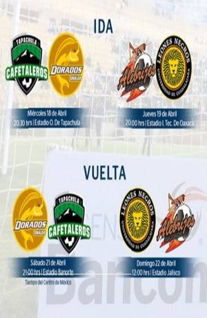 Ascenso MX: Cafetaleros vs Dorados y Alebrijes vs UdeG, las semifinales