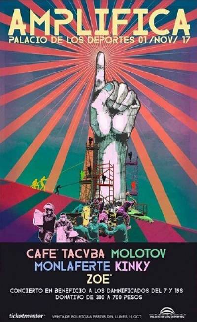 Café Tacvba y Molotov encabezan concierto Amplifica por damnificados de sismo