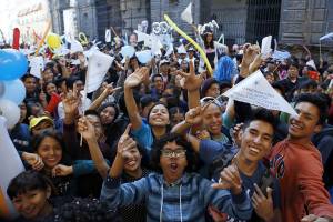 FOTOS: Estudiantes de la BUAP manifiestan apoyo a la reelección de Esparza
