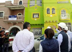 Alcalde Banck supervisa reconstrucción del Centro Histórico de Puebla