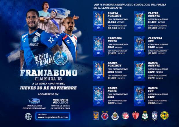Club Puebla presentó el FranjAbono 2018