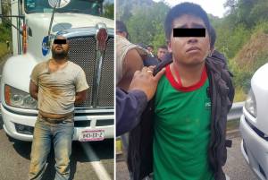 Caen dos sujetos que intentaron robar tractocamión en la Virreyes-Teziutlán