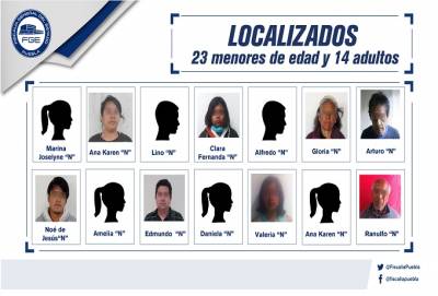 FGE localizó a 37 personas reportadas como extraviadas en Puebla