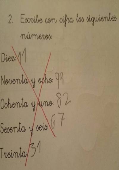 Niño levantó polémica con respuestas a ejercicio de Matemáticas