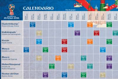 Consulta el calendario de juegos del Mundial