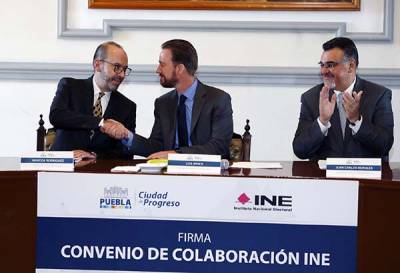 INE y ayuntamiento de Puebla suscriben convenio de colaboración